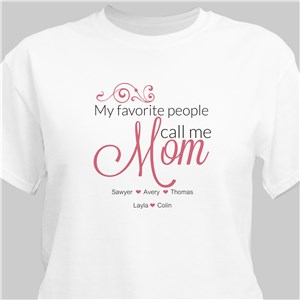Personalized My Favorite People Call Me T-Shirt - Black - Large (Mens 42/44- Ladies 14/16) by Gifts For You Now