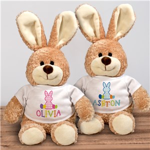 Personalized Plaid Bunny Stuffed Bunny - Blue - Sm Brown Bunny by Gifts For You Now