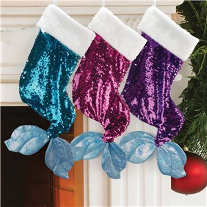 Personalized Reversible Sequin Mermaid Stocking by Gifts For You Now