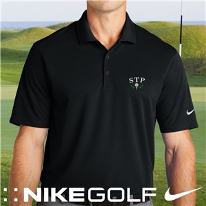 Personalized Embroidered Golf Ball Wreath Initials Black Nike Polo Shirt 2.0 - Black - 2XL (Size Adult 48.5-53.5) by Gifts For You Now