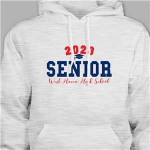 Personalized Senior Hooded Sweatshirt - Ash Gray Hooded - Adult S (Chest Width 20") by Gifts For You Now