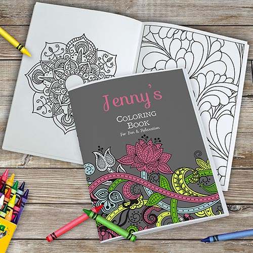 Personalized Coloring Book Florals and Designs GiftsForYouNow