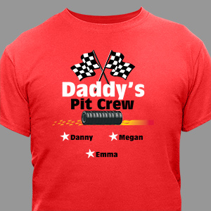 Personalized Pit Crew T-shirt | Car Racing Shirt with Custom Title, Names