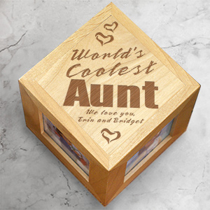 personalised wooden photo cube