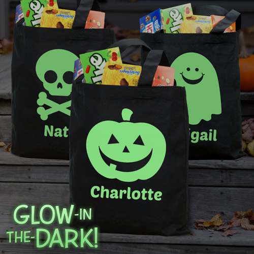 Personalized Glow in the Dark Halloween Trick or Treat Bag | GiftsForYouNow