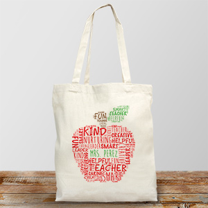 Personalized Teacher Tote Bag-Teacher's Apple Tote | GiftsForYouNow