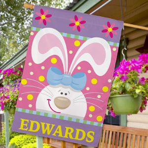 Bunny Personalized House Flag |GiftsForYouNow