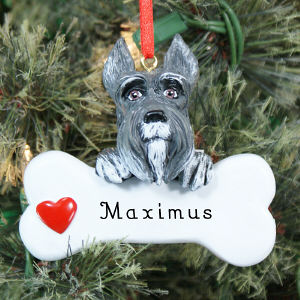 Engraved Schnauzer Ornament  Schnauzer Christmas Decoration