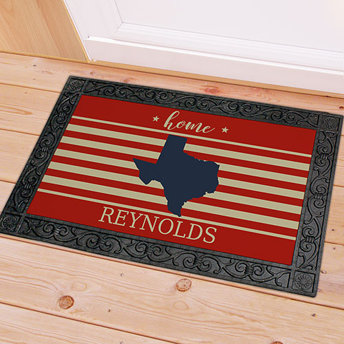 Personalized Patriotic State Doormat | GiftsForYouNow