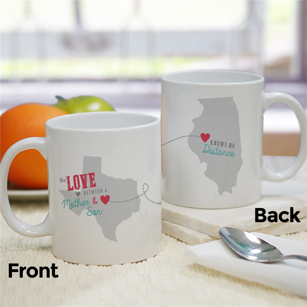 the love between mother and son knows no distance mug