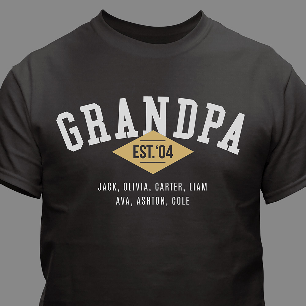 Download Personalized Grandpa Established T-Shirt | GiftsForYouNow