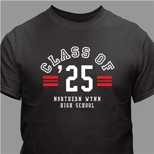 Personalized Class of Graduation T-Shirt with School Name