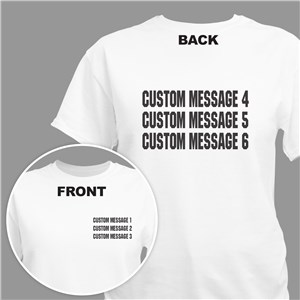 Personalized Left Chest and Full Back Custom Message Shirt 322543X