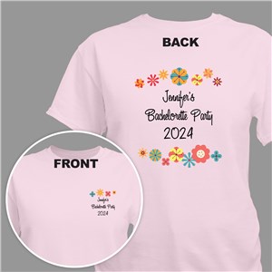 Personalized Double-Sided Groovy Flowers Custom Message Shirt 322544X