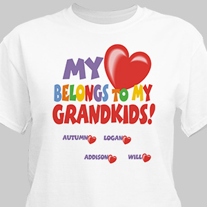 Personalized My Heart Belongs To My Grandkids Shirt | GiftsForYouNow