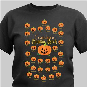 Pumpkin Patch Personalized Halloween Black T-Shirt | Personalized Halloween Shirt