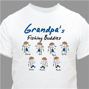 Grandpa Custom T Shirt Grandpa's Fishing Buddies Father's Day Personalized  Gift