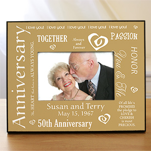 Personalized Golden Anniversary Picture Frame | GiftsForYouNow