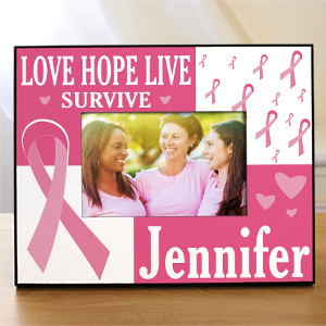 Love Hope Live Survive Personalized Breast Cancer Awareness Picture Frame | Personalized Picture Frames