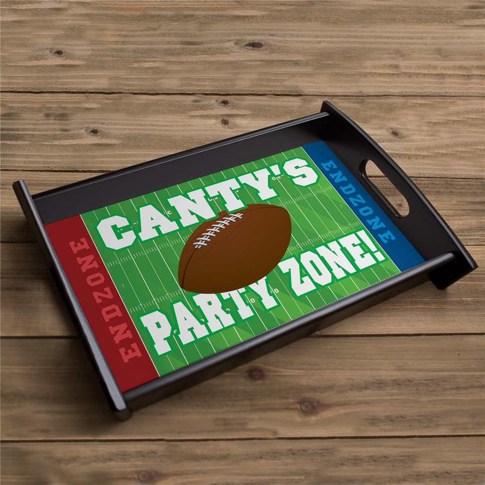 personalized football serving tray