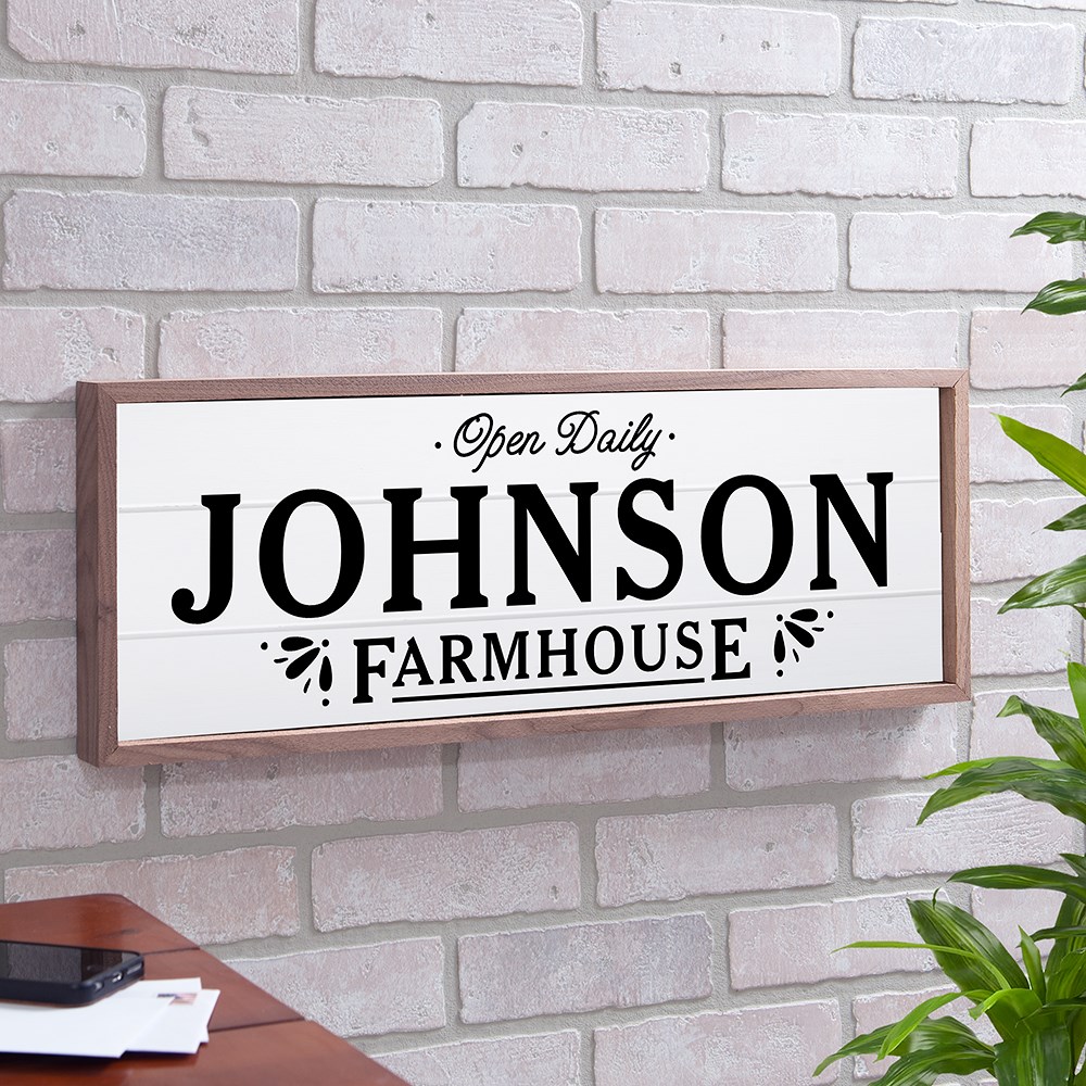 Personalized Farmhouse Wood Framed Wall Sign | GiftsForYouNow
