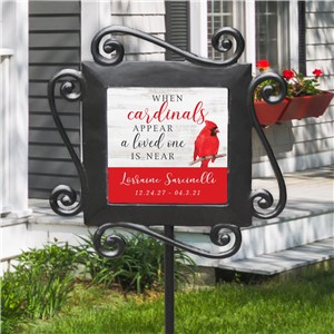 Personalized Memorial Cardinal Garden Stake