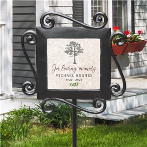 Personalized Memorial Watercolor Tree Garden Stake 631221314