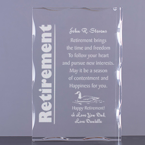 Personalized Retirement Keepsake | Engraved Retirement Keepsake Block