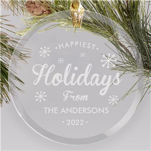 Personalized Glass Round Christmas Ornaments | GiftsForYouNow