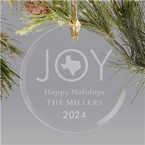 Engraved State Round Glass Ornament | Customized Christmas Ornaments