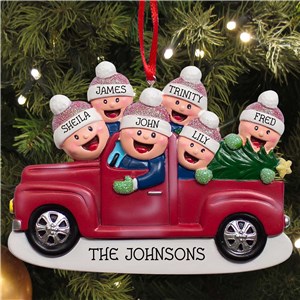 Personalized Red Truck Christmas Ornament