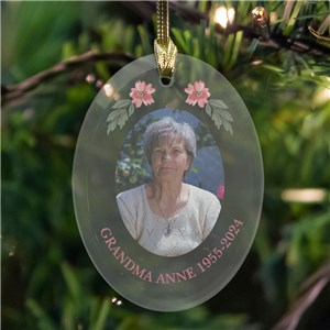 Memorial Glass Personalized Photo Ornament | Memorial Ornaments