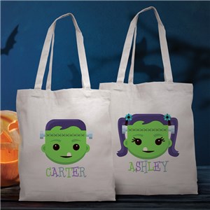 Personalized Frankenstein Trick or Treat Tote Bag