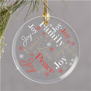 Joy Love Peace Ornament | Joy Love Peace Word Cloud Ornament