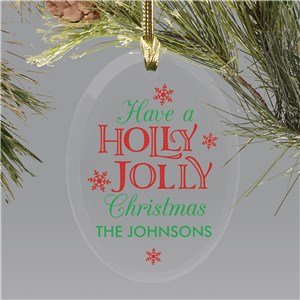 Ornament Decorate Shelf Glassware holly jolly glass ornament personalized holly jolly ornament