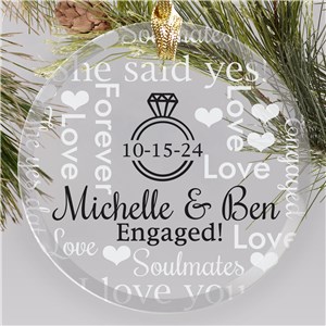 Personalized Engagement Ornaments | Customized Engaged Christmas Ornament