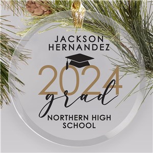 Personalized Grad Glass Ornament