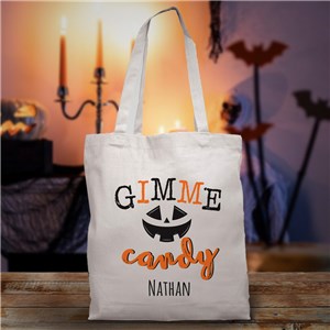 Gimme Candy Personalized Trick or Treat Tote Bag