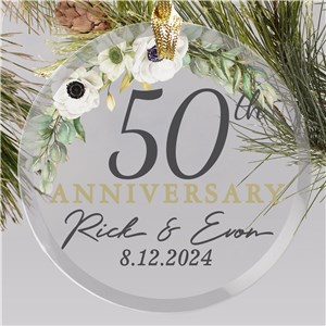 Custom Floral 50Th Anniversary Ornament 