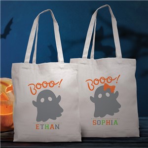 ersonalized Ghost Trick or Treat White Tote Bag 8217072WH