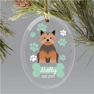 Personalized Dog Breed Memorial Oval Glass Ornament 8227074O