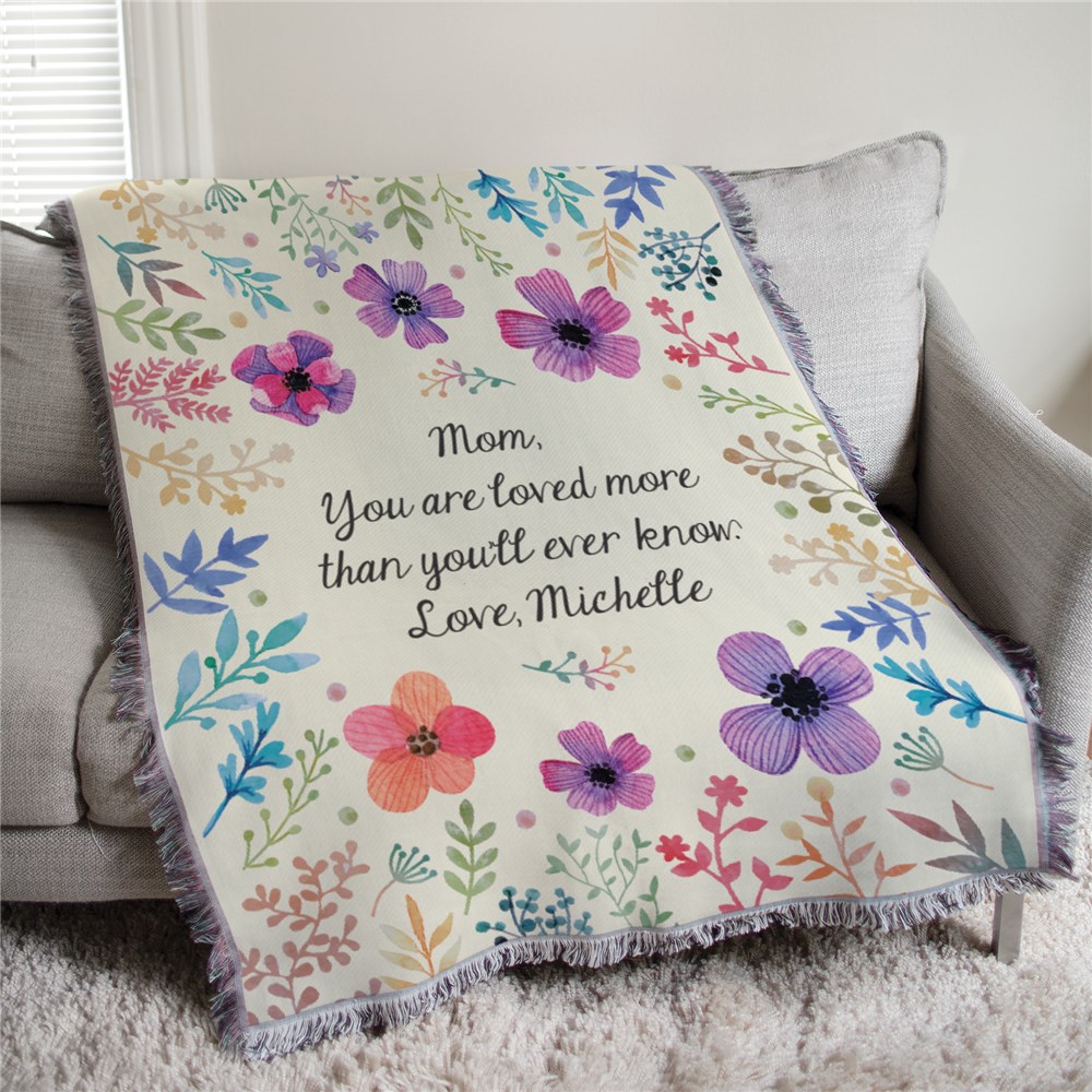 Personalized Floral 50x60 Afghan Throw