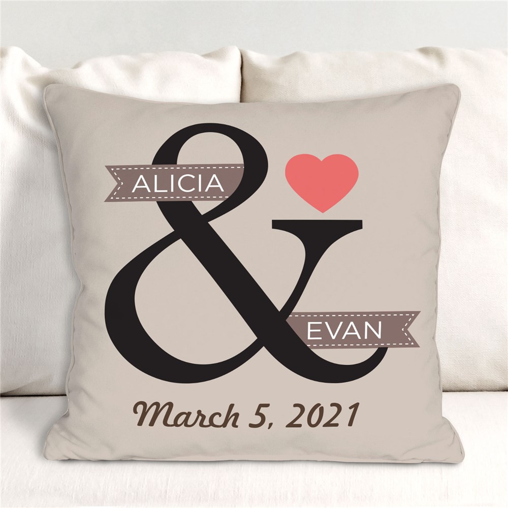 Personalized Heart Couples Throw Pillow | GiftsForYouNow