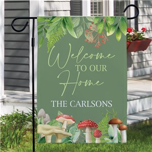 Personalized Welcome to Our Home Mushrooms Garden Flag 830225122X