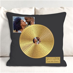 Personalized Record Spiral Song Lyrics Throw Pillow 830227213X