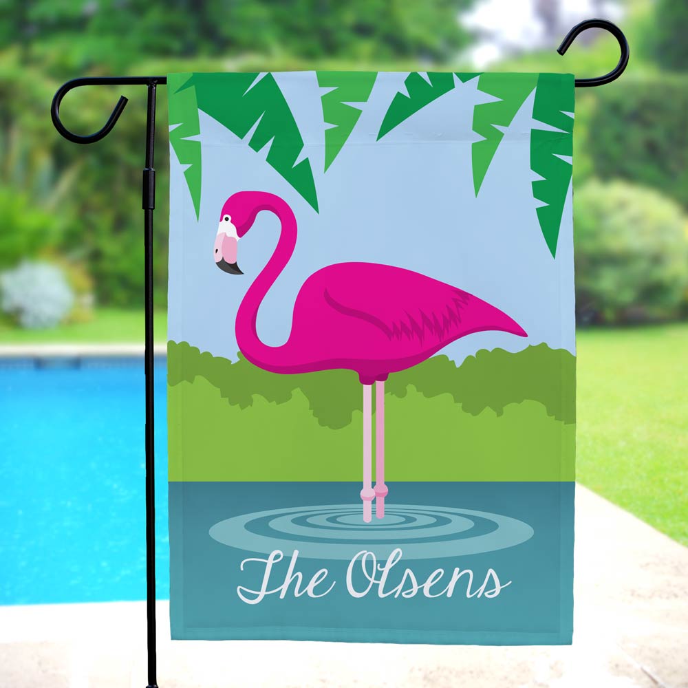 Personalized Pink Flamingo Flag | GiftsForYouNow