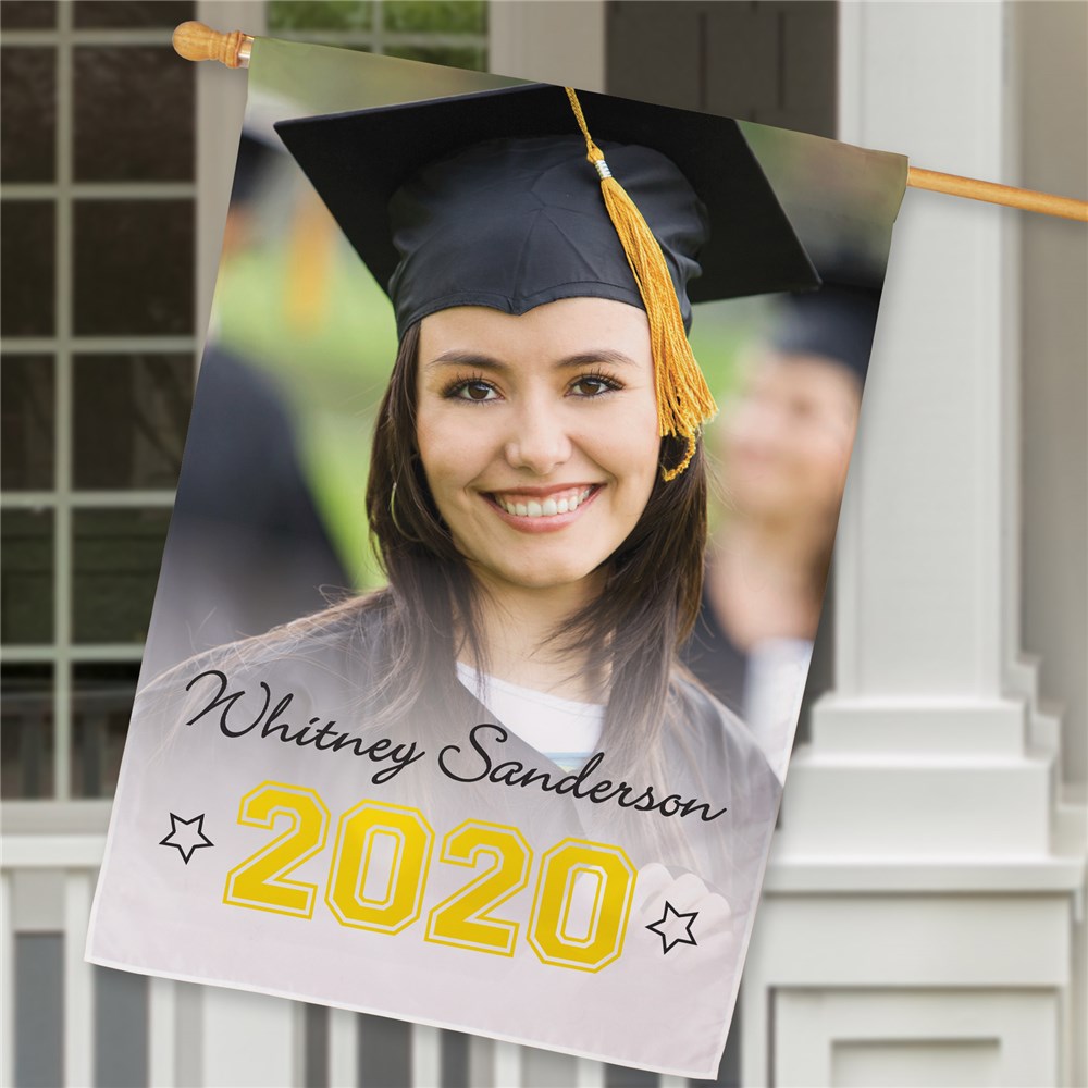 Personalized Graduation Photo House Flag | GiftsForYouNow