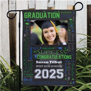 Graduation Photo Word-Art Garden Flag | Personalized Graduation Gifts