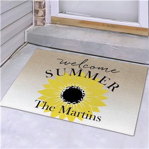 Personalized Sunflower Welcome Summer Doormat