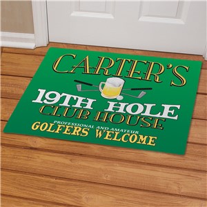 19th Hole Personalized Golf Doormat | GiftsForYouNow